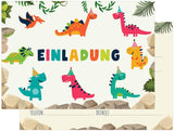 Einladungskarte mit Dinosaurier Motiv