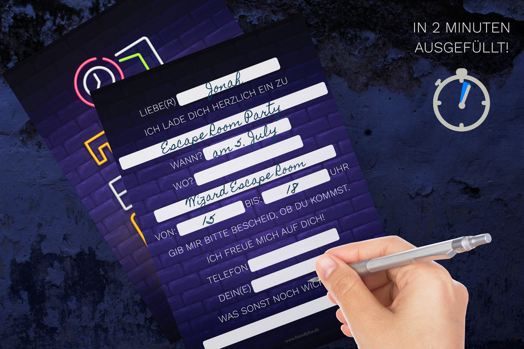 12 pezzi Escape Room Inviti Set include 12 biglietti di invito 12 pezzi Escape Room Inviti Set include 12 biglietti di invito