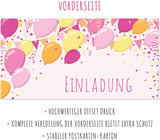 Friendly Fox Ballons Einladung Kindergeburtstag, 12 Einladungskarten zum Geburtstag, Einladung Luftballon mit Umschlag