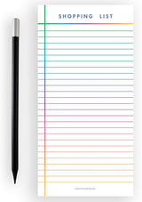 Einkaufsliste mit Magnet und Bleistift mit Regenbogen Motiv