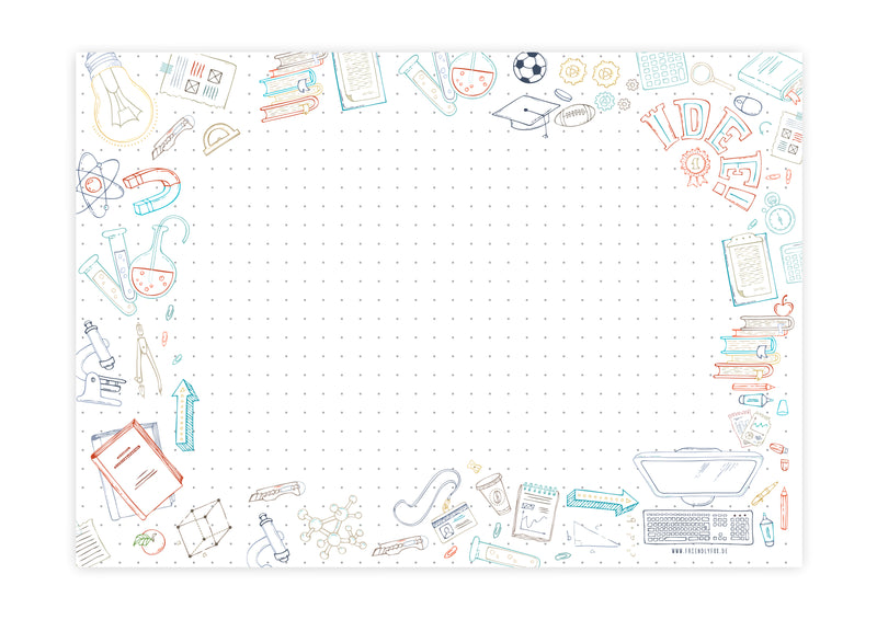 Schreibtischunterlage DIN A2 mit Schulmotiven