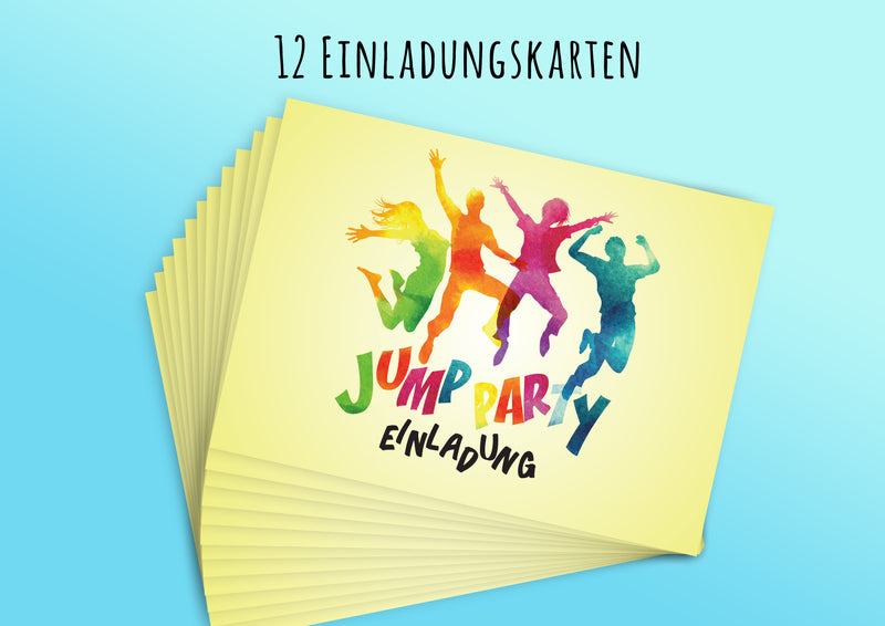 Friendly Fox Jump Party Einladung, 12x Trampolin Einladungskarten Kindergeburtstag Jump Park Party