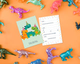 Friendly Fox Einladung Dino Geburtstag, 12 Einladungskarten Dinosaurier zum Kindergeburtstag Junge Mädchen, Geburtstagseinladung Dino