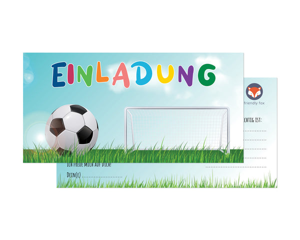 EInladungskarte mit Fußball Tor Motiv