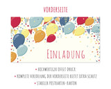 Friendly Fox Ballons Einladung Kindergeburtstag, 12 Einladungskarten zum Geburtstag, Einladung Luftballon mit Umschlag