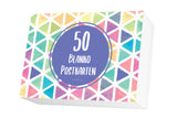 50 blanke Postkarten mit buntem Cover