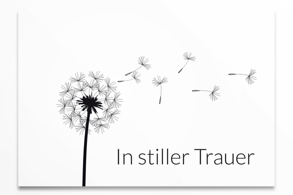 Trauerkarten mit Pusteblume Motiv