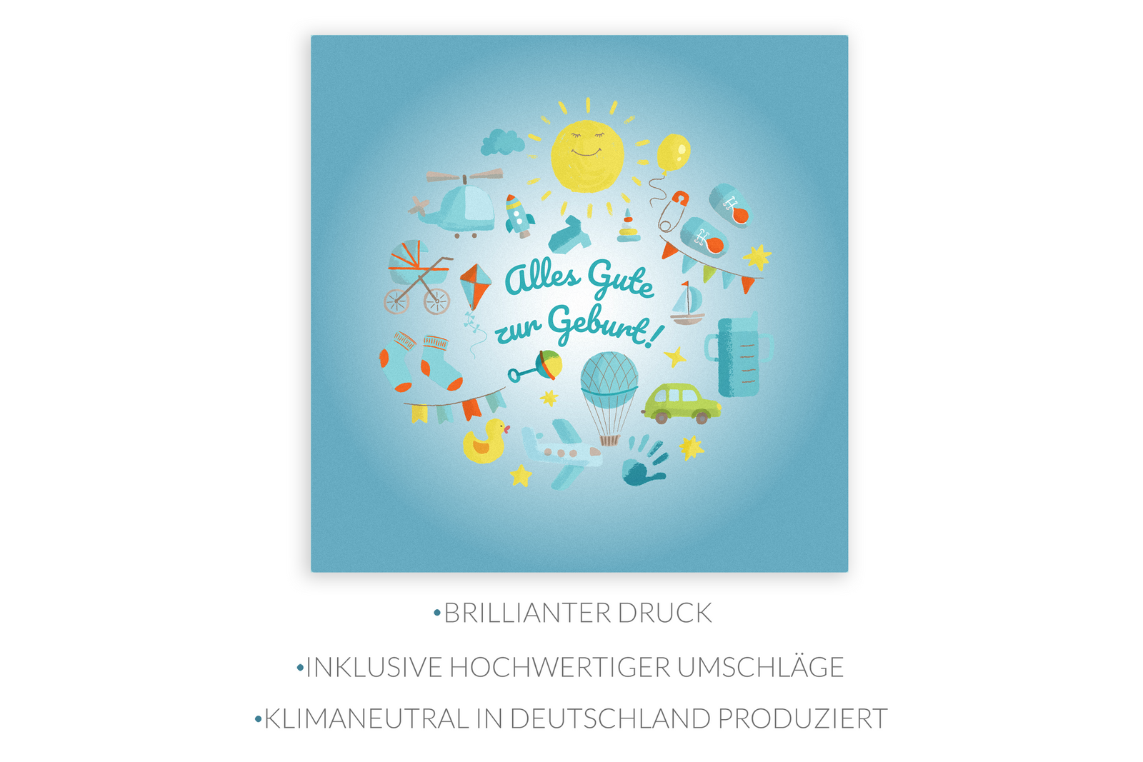 Stuff4 Baby-Glückwunschkarte – Frecher Spruch, 145x145 Mm, Blanko Innen, Inkl. Umschlag