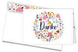 Dankeskarte mit Blumen Motiv und Umschlag