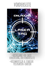 Einladungskarte mit Lasertag Motiv