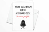 Friendly Fox Alles Gute Karte Abschied KollegIn, 1x Abschiedskarte Ruhestand Jobwechsel Mutterschutz Elternzeit, DIN A5 Klappkarte mit Umschlag