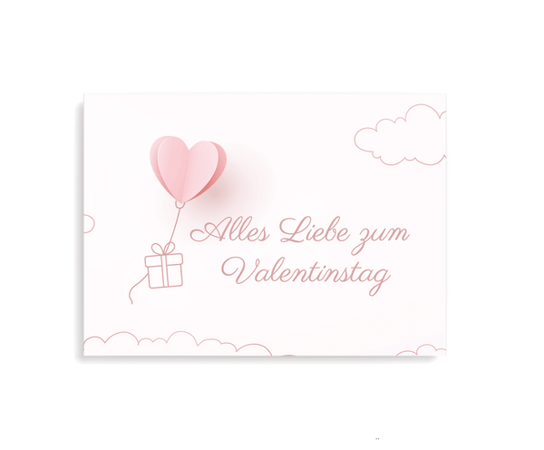 Valentinstagskarte mit Herz Ballon Motiv