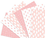 Geschenkpapier für Babys mit verschiedenen Motiven in Rosa