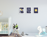 Friendly Fox Kinderzimmer Poster, 3x DIN A4 Kunstdruck für Kinder, Kinder Poster Set