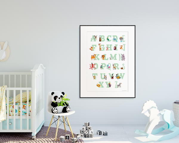 Kinderzimmer mit Tier ABC Poster