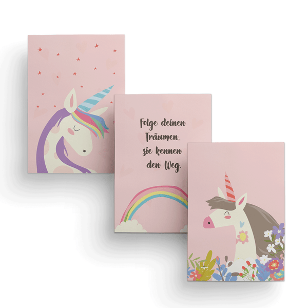 Poster Kinderzimmer mit Einhorn Motiv