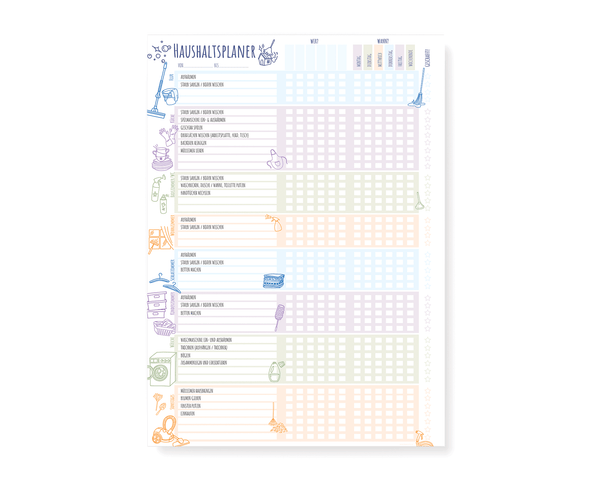 Haushaltsplaner für Putzplan in WG und Haushalt
