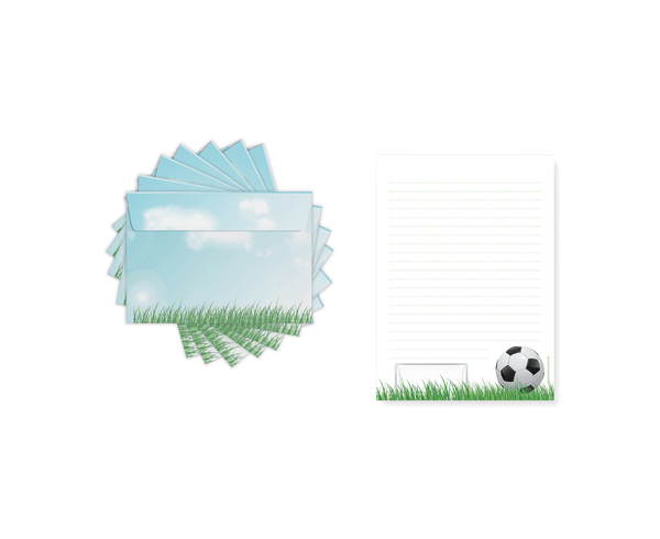 Briefpapier mit Fußball Motiv und Umschlägen