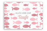 Taufkarte mit Fisch Motiv in Rosa