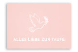 Taufkarte mit Taube Motiv in Rosa