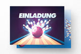 Einladungskarte mit Bowling Motiv