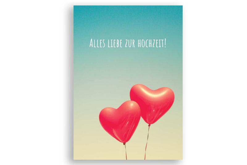 Hochzeitskarte mit Herz Ballon Motiv