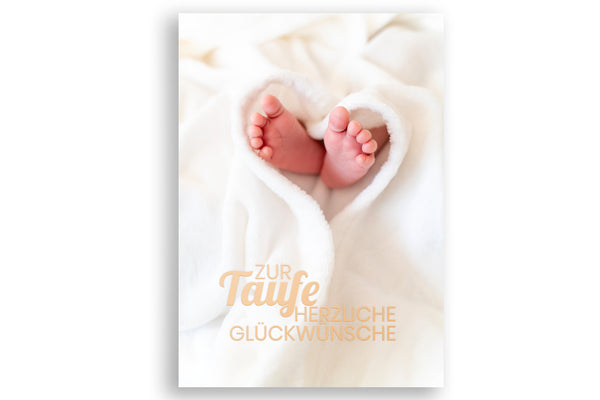 Taufkarte mit Babyfüße Motiv