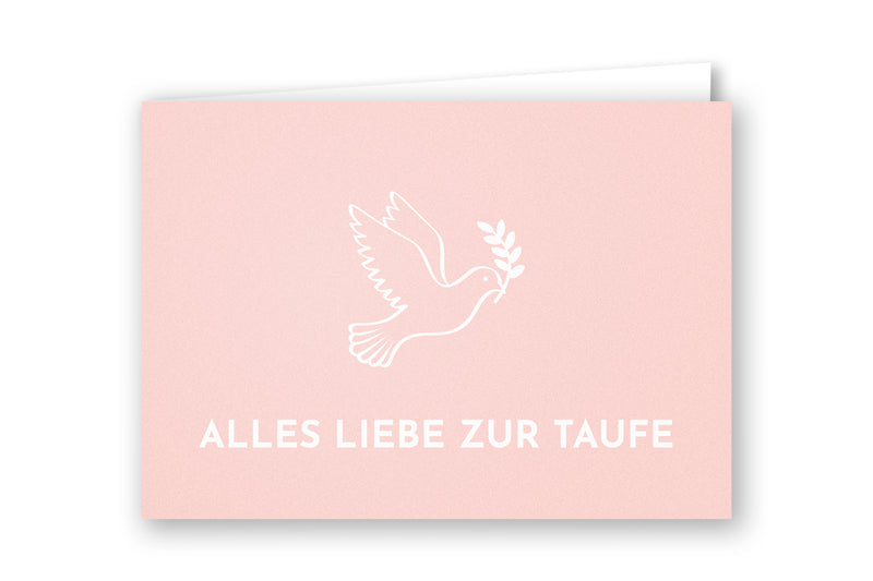 Friendly Fox Karte zur Taufe "Taube", 1x Taufkarte mit Umschlag, zur Taufe Taube, DIN A6 Klappkarte